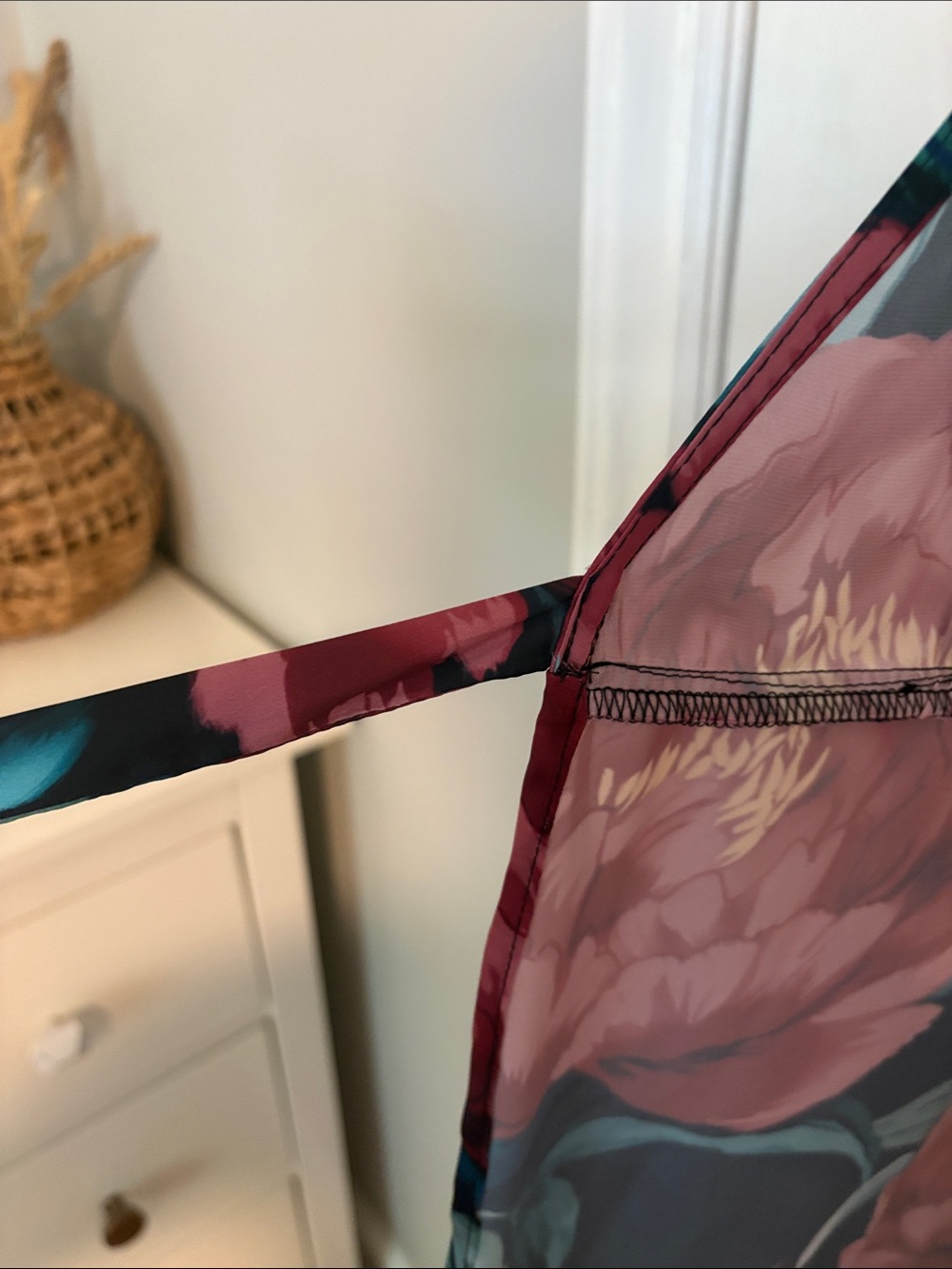 Show Me Your MuMu Black Maxi Wrap Dress with Burgundy Floral - Picture 11 of 14